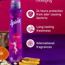 Spinz Set Of 2 Enchante Perfumed Deodorant- 200ml Each image 4