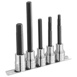 FACOM 12.7 mm (1/2 Inch) Metric Hexagon Screwdriver Bit Socket Set 6-12 mm, ST.41 (Set of 5)-12