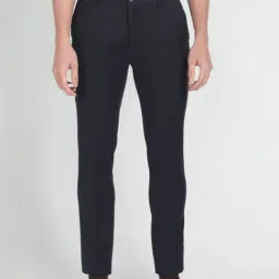 Arrow New York Blue Slim Fit Striped Trousers-image-81