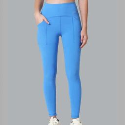 Van Heusen Blue High Rise Sports Leggings-image-55