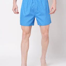 Fitz Blue Printed Cotton Boxers-image-7