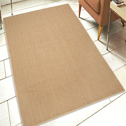 Saral Home Beige Woven-Design Anti-Skid Carpet-image-90