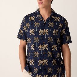 NEXT Men Tropical Printed Pure Cotton Casual Shirt-image-35