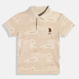 U.S. Polo Assn. Kids Boys Printed Polo Pure Cotton T-shirt-image-36