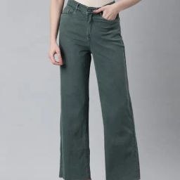 showoffff SHOWOFF Green Denim Straight Fit Mid Rise Jeans-picture-28