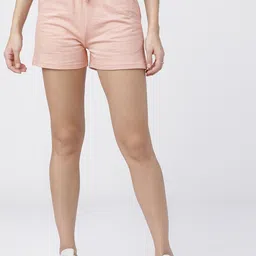 Tokyo Talkies Women Peach-Coloured Solid Regular Fit Cotton Sports Shorts-image-53