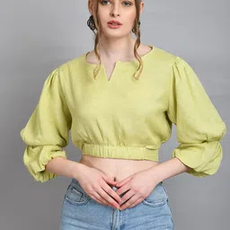 PRETTY LOVING THING Blouson Crop Top-image-70