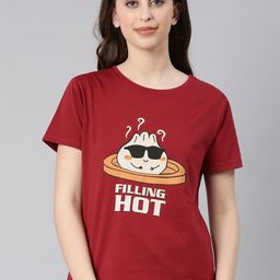 TWIN BIRDS Women Typography Printed Applique T-shirt-image-96
