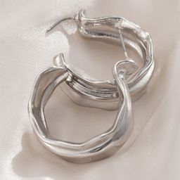 StyleCast x Revolte Silver-Plated Contemporary Hoop Earrings-44