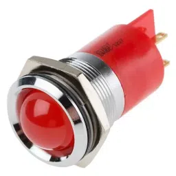 RS PRO Red Panel Mount Indicator , Mounting Hole Size 22 mm, Termination Type Solder Tab, Model No 211617-2