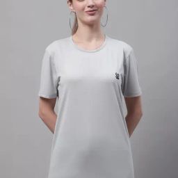 Vimal Jonney Light Grey Cotton Logo Print T-Shirt-image-4