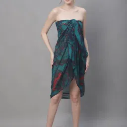 Claura Green Printed Beachwear Sarong-image-2