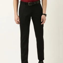 Peter England Perform Black  Slim Fit Trousers-image-33