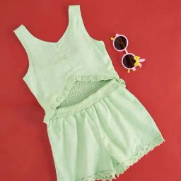 Pantaloons Junior Green Cotton Regular Fit Jumpsuit-image-32