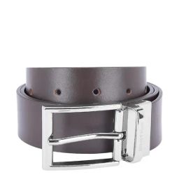 United Colors of Benetton Zayd Brown & Navy Leather Reversible Belt for Men-image-8