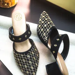 NR by Nidhi Rathi Women's Black Mule Shoes-image-20