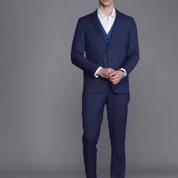 Louis Philippe Checked Slim-Fit Single-Breasted Three-Piece Formal Suit-picture-41