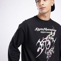 glitchez Easygoing Cool Printed Cotton Terry Relaxed Fit Sweatshirt-image-89