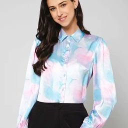 PURYS Blue Printed Shirt-image-88