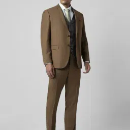 Van Heusen Brown Slim Fit Three Piece Suit-image-22