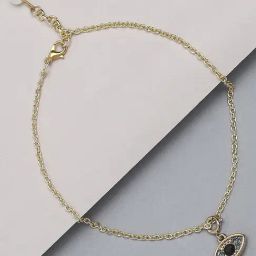 Oomph Blue Evil Eye Charm Delicate Gold Tone Fashion Anklet-image-43