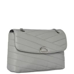 Forever Glam by Pantaloons Grey Quilted Medium Shoulder Handbag-image-18