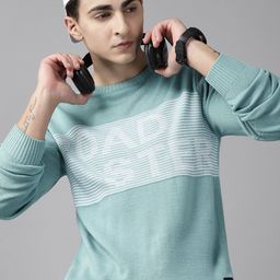 The Roadster Lifestyle Co. Brand Logo Detailed Striped Acrylic Pullover-image-44