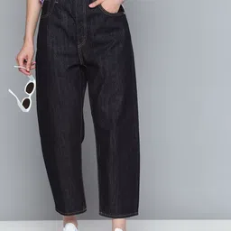 Levis Women Relaxed Fit High Rise Mij Barrel Loose Straight Fit Pure Cotton Jeans-image-59