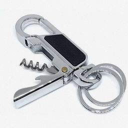 jdp novelty (Get any Random Color Stylish Metal Keychain with Corkscrew Wine Bottle Opener. image 1
