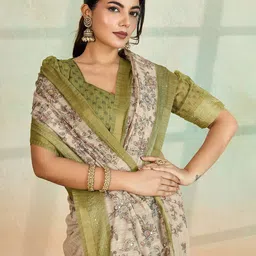 Rekha Maniyar Floral Printed Aari Work Pure Cotton Saree-picture-26