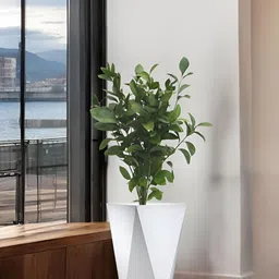 Go Hooked White & Green Diamond-Shaped Durable Planter-16