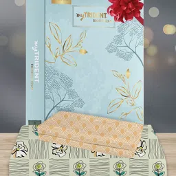 MYTRIDENT Moments Green Floral Printed 120 TC Pure Cotton Queen Bedsheet & 2 Pillow Covers-image-24