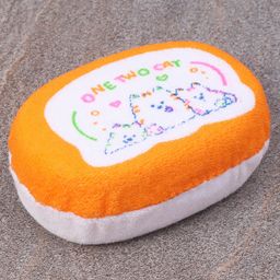 Oval Shaped Baby Bath Sponge - Orange White (Print may vary)-picture-19