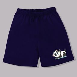 KAVEE Mischievous Panda Placement Print 100% Cotton Biowashed Shorts - Blue-image-57