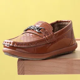 Cute Walk by Babyhug Slip On Formal Shoes - Brown-picture-11