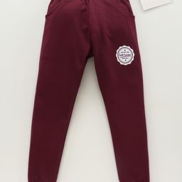 Earth Conscious Brand Name Placement Printed Track Pant - Maroon-17