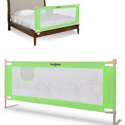 BAYBEE Baby Bed Rails Guard Barrier for Baby Kids Safety, Foldable Bed Rail Falling Protector Fence with 7 Adjustable Height (150x63 cm, Green) - (Color & Design May Vary)-image-64