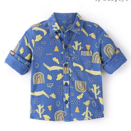Babyoye 100% Cotton Full Sleeves Shirt Cactus Print - Blue-image-16