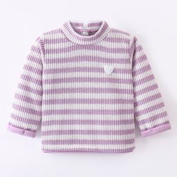 Little Kangaroos Full Sleeves Pullover Sweater Striped - Lilac-picture-1