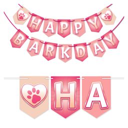 Wobbox Happy Birthday Banner, Dog Theme Decoration Items Pink -Pack Of 1-image-46