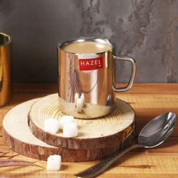 HAZEL Stainless Steel Double Wall Green Tea Coffee Big Sobar Mug, 1 Pc, 210 ml-16