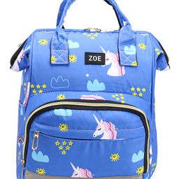 Zoe Multi-storage Unicorn Printed Travel Friendly Diaper Backpack- Blue-picture-26