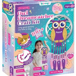 Bloomingo Owl Dreamcatcher Art & Craft Kit with Fun Foil Stickers - Multicolor-6