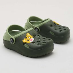 Priaansha Kids Cat Applique Designed Sling Back Clogs - Green-image-65