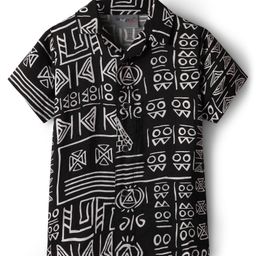 Dapper Dudes Half Sleeves Abstract Printed Shirt - Black-picture-8