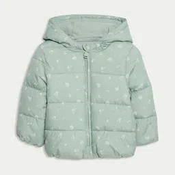 Marks & Spencer Girls Hooded Floral Printed Lightweight Puffer Jacket-picture-30
