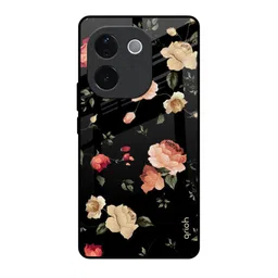 QRIOH Unisex Floral Printed Vivo T3 Pro 5G Glass Back Case-image-53