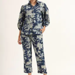 KALINI Printed Pure Cotton Shirt & Trouser With Top Co-Ords-image-46
