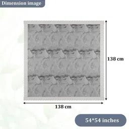 Kuber Industries Grey & White Printed Waterproof 4-Seater Square Table Cover image 4