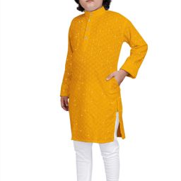 trustous Boys Embroidered Regular Sequinned Kurta with Pyjamas image 5